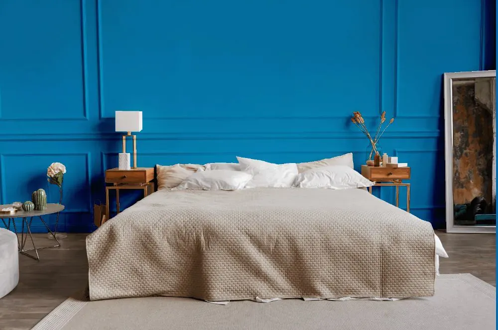 Sherwin Williams Dynamic Blue bedroom