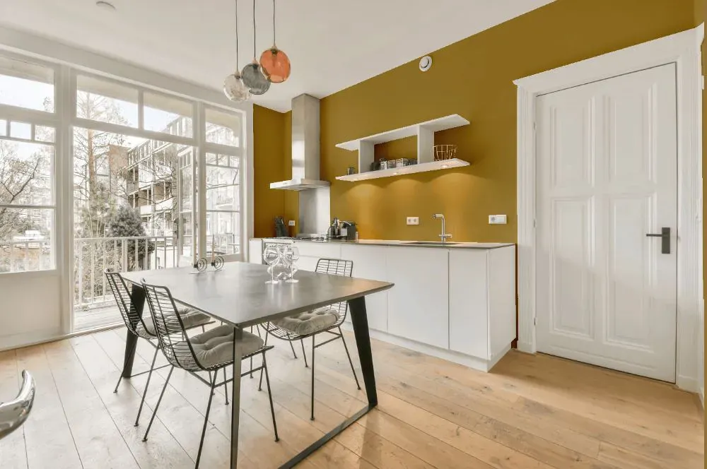 Sherwin Williams Edgy Gold kitchen review