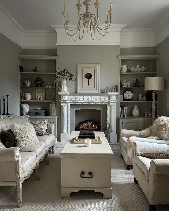 Farrow and Ball Elephant's Breath victorian living room 