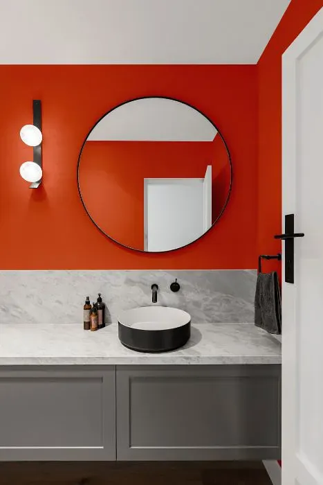 Sherwin Williams Energetic Orange minimalist bathroom