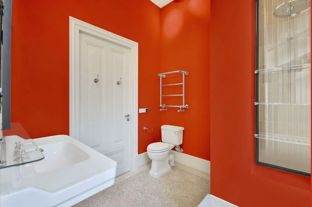 Sherwin Williams Energetic Orange bathroom