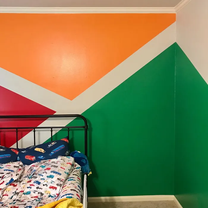 Sherwin Williams Envy bedroom color-block