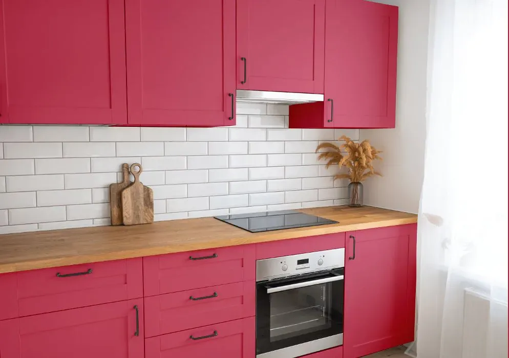 Sherwin Williams Eros Pink kitchen cabinets