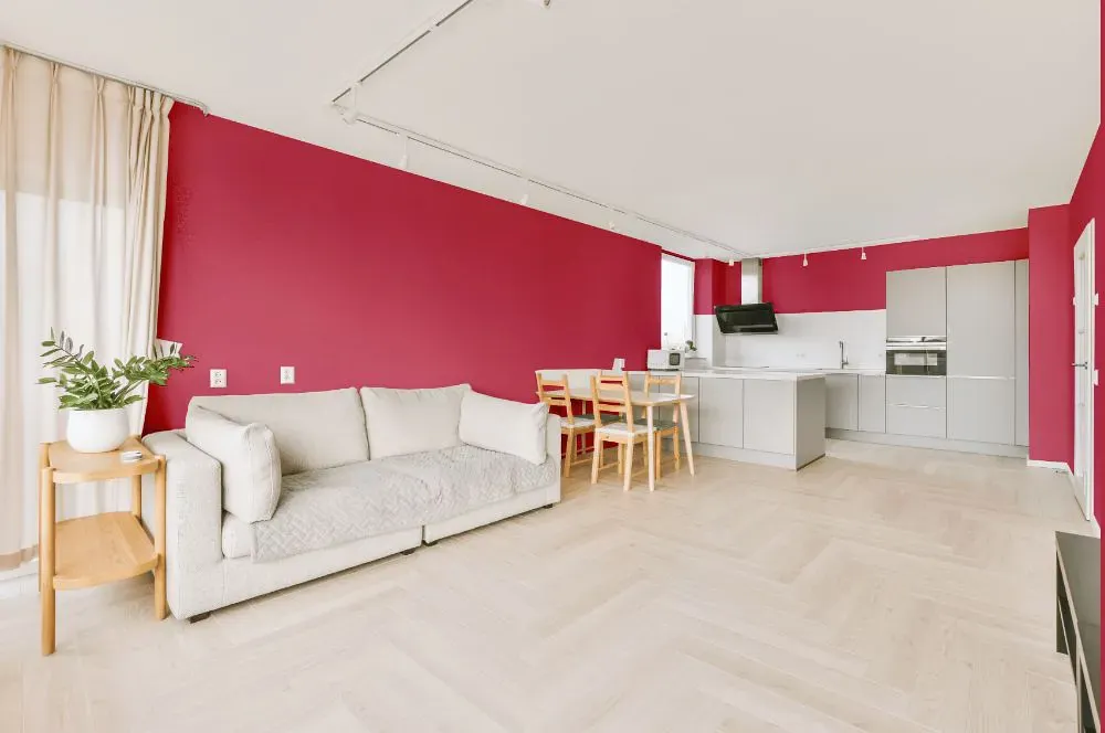 Sherwin Williams Eros Pink living room interior