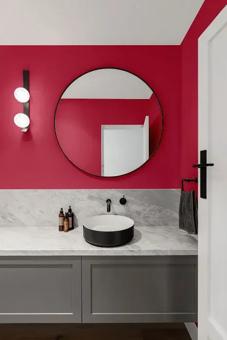 Sherwin Williams Eros Pink minimalist bathroom