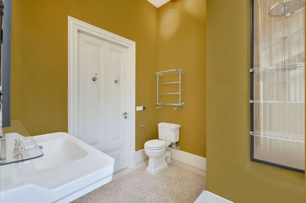 Sherwin Williams Escapade Gold bathroom