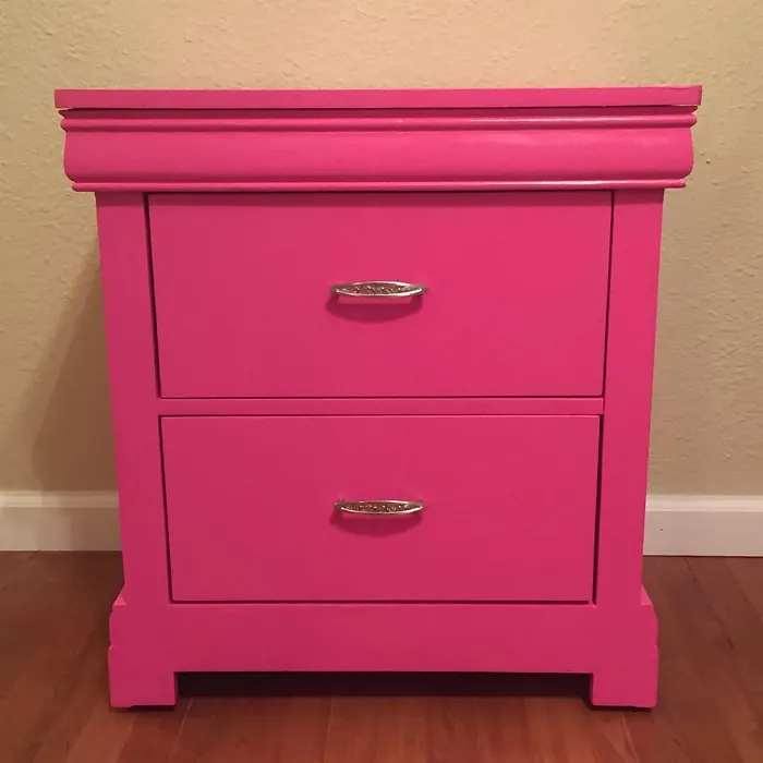 Sherwin Williams Exuberant Pink painted furniture review