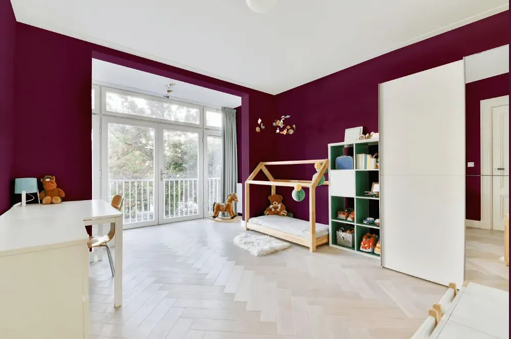 Sherwin Williams Fabulous Grape kidsroom interior, children's room
