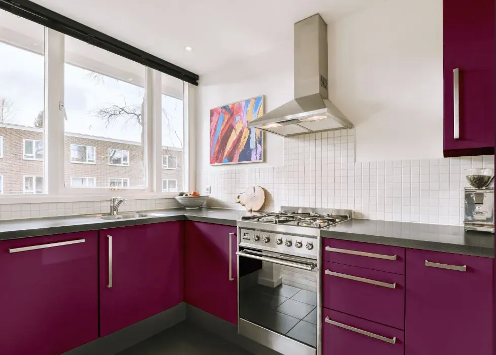 Sherwin Williams Fabulous Grape kitchen cabinets