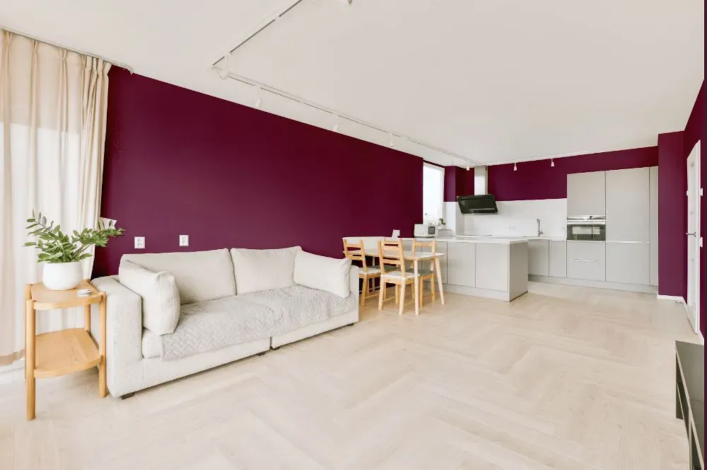 Sherwin Williams Fabulous Grape living room interior