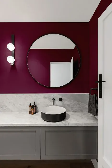 Sherwin Williams Fabulous Grape minimalist bathroom