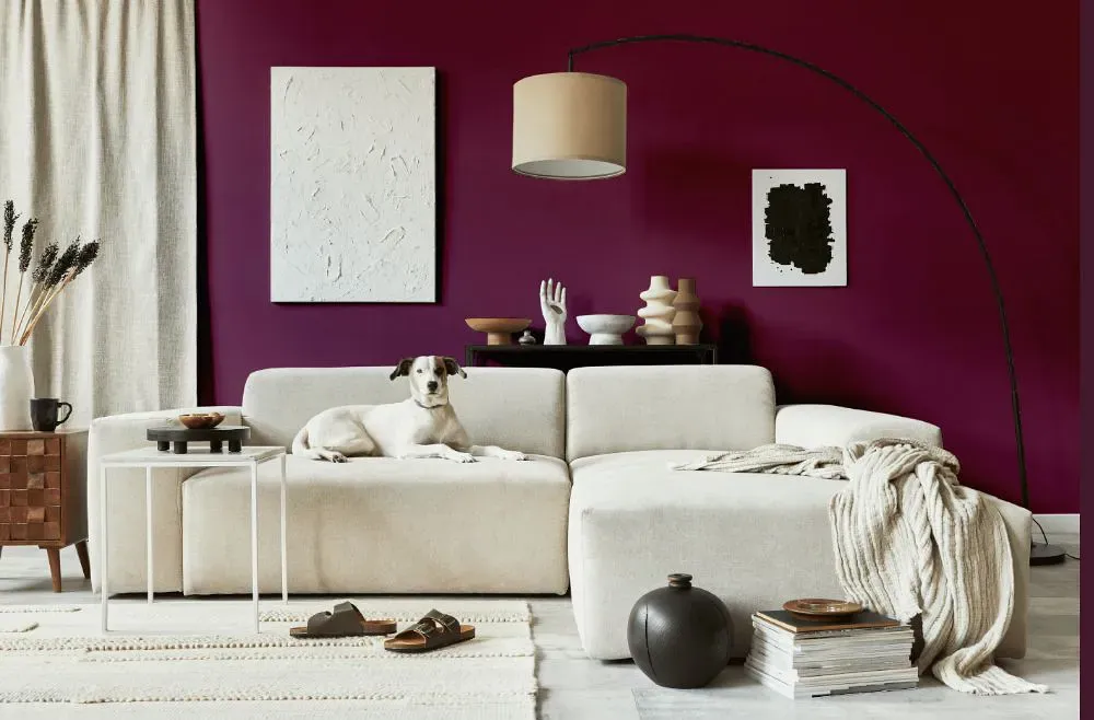 Sherwin Williams Fabulous Grape cozy living room