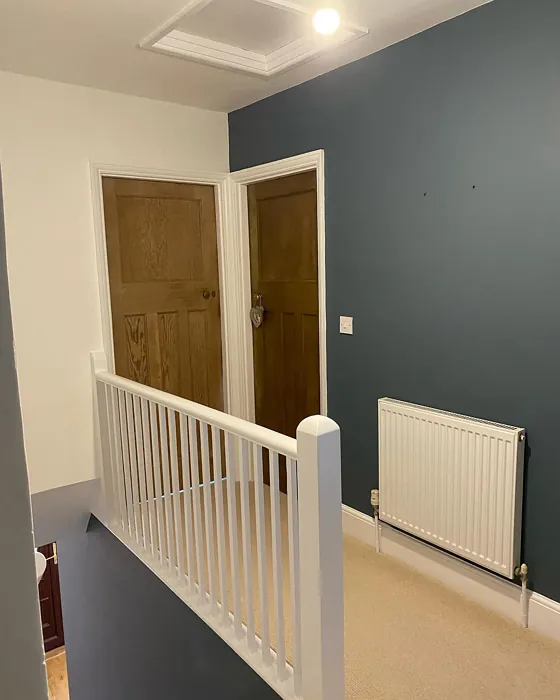 Faded Indigo hallway accent wall