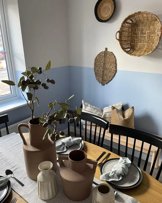 Dulux Faded Sky dining room color-block