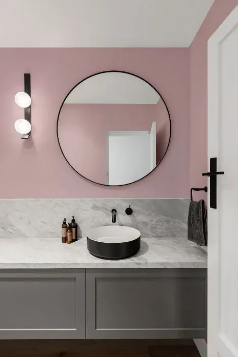 Sherwin Williams Fading Rose minimalist bathroom
