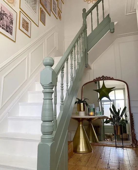 Farrow and Ball Card Room Green 79 stairs woodwork
