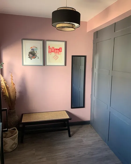 Farrow and Ball Cinder Rose hallway interior Farrow and Ball Cinder Rose hallway interior