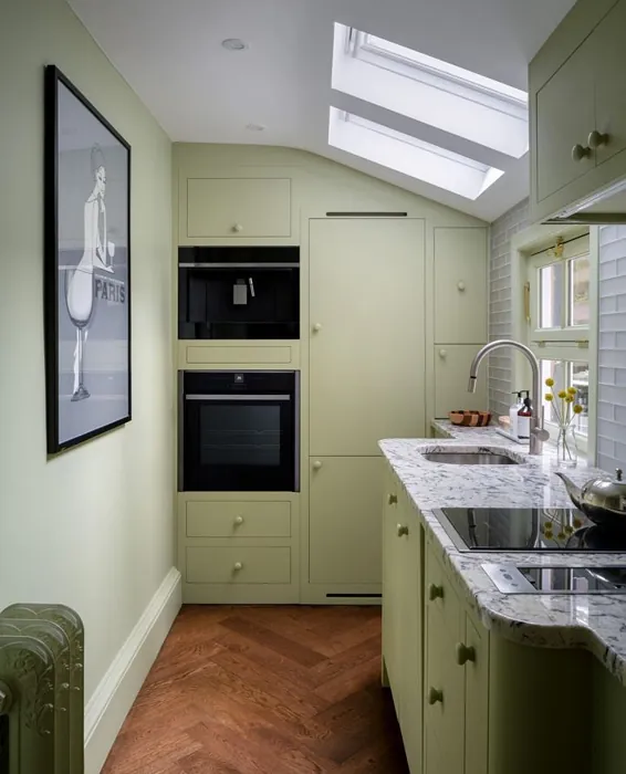 Farrow and Ball Cooking Apple Green 32 kitchen