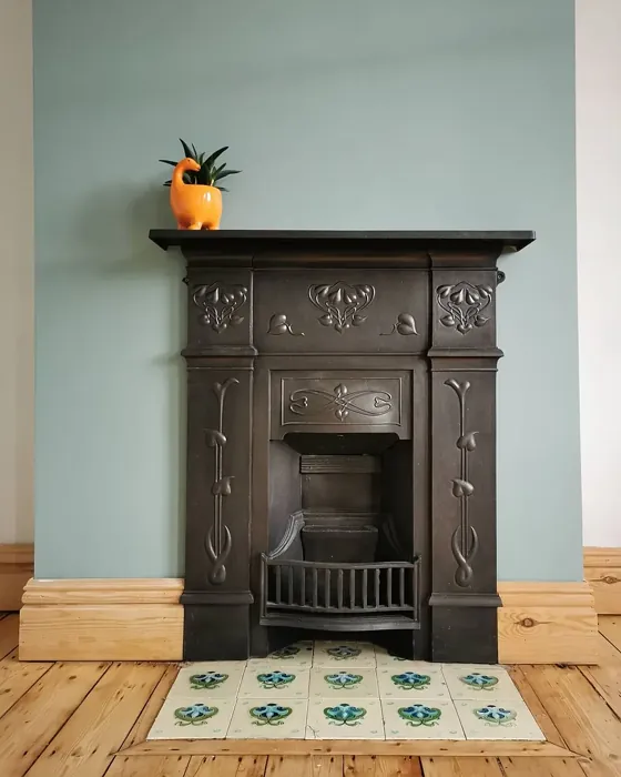 Dix Blue living room fireplace color