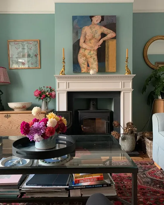 Farrow and Ball Dix Blue living room fireplace inspiration