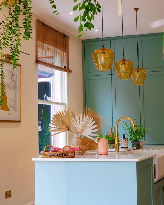 Dix Blue kitchen cabinets color
