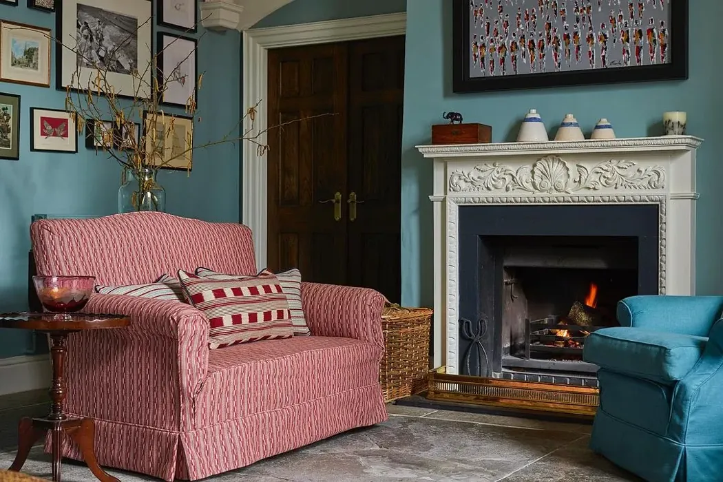 Dix Blue living room fireplace makeover