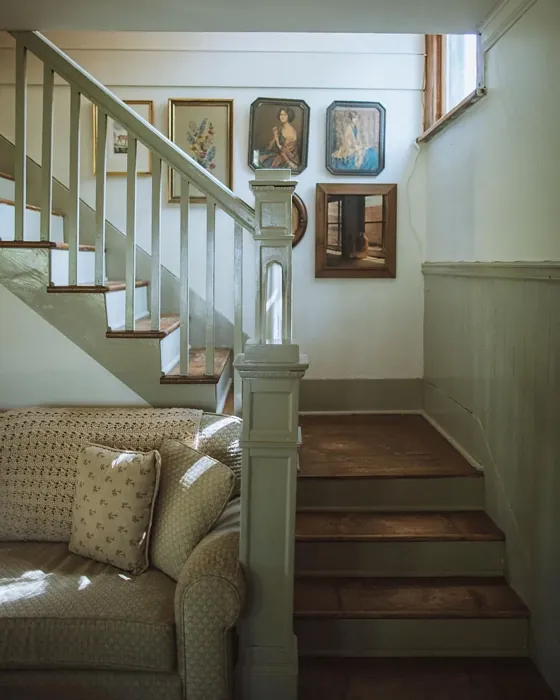 Farrow and Ball French Gray stairs interior