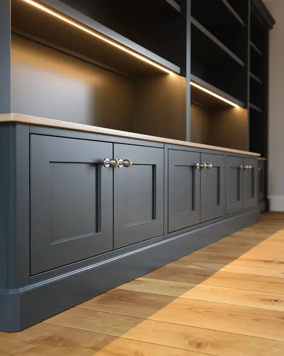 Farrow and Ball Hopper Head painted cabinets 