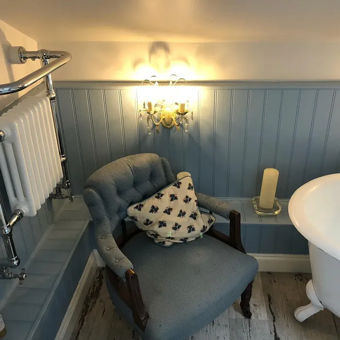 Lulworth Blue bathroom wall panelling color review