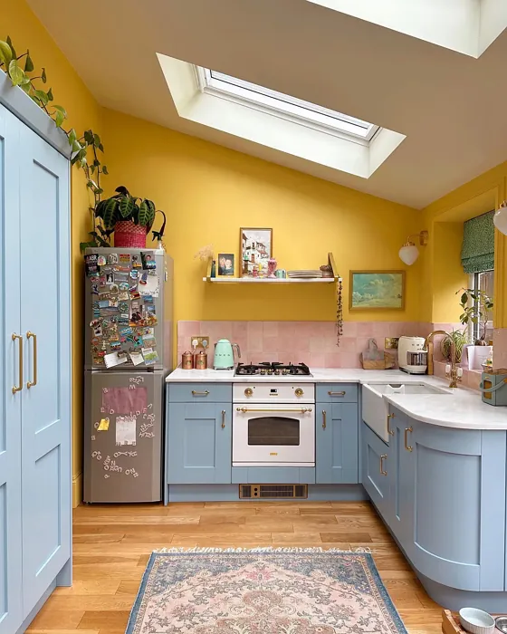 Farrow and Ball Lulworth Blue kitchen cabinets color paint