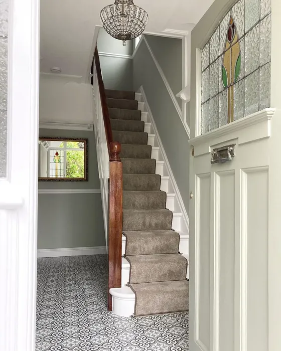 Farrow and Ball Mizzle stairs color