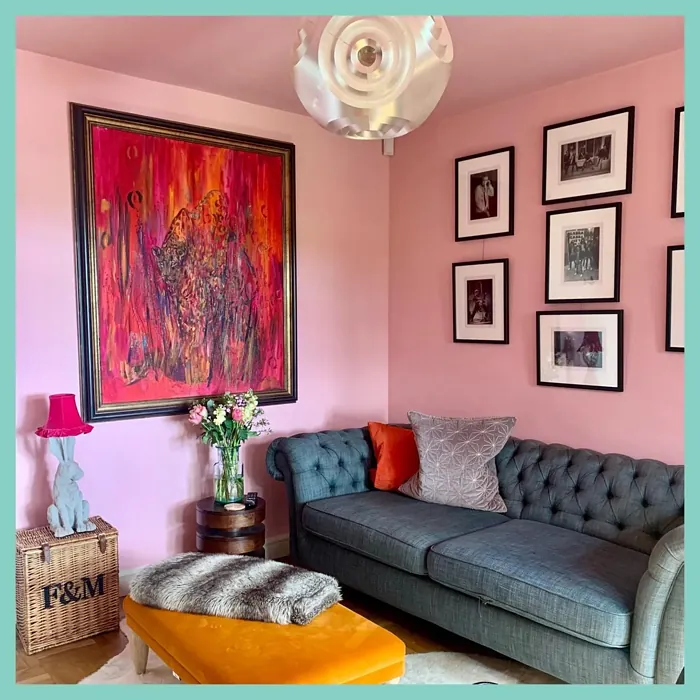 Nancy's Blushes eclectic living room 