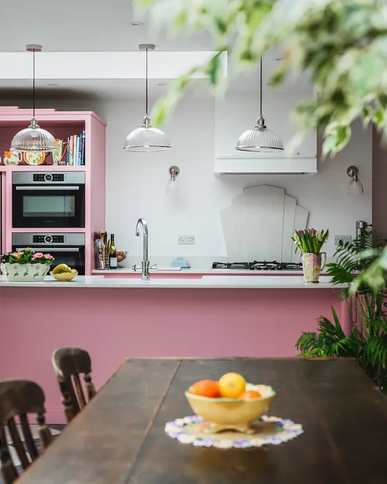 Nancy's Blushes pink kitchen island