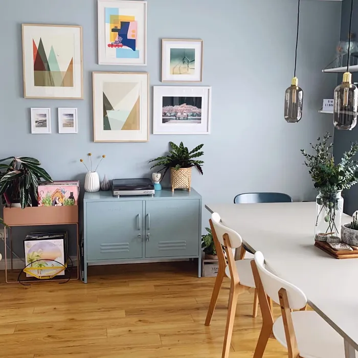 Blue living room interior Farrow and Ball Parma Gray