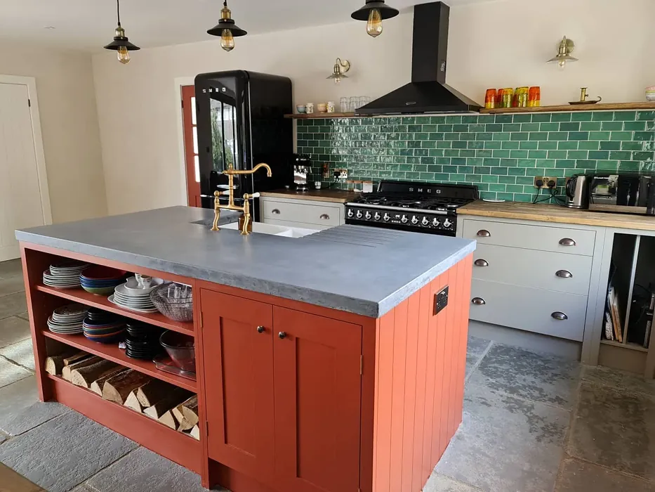 Farrow and Ball Picture Gallery Red 42 kitchen island