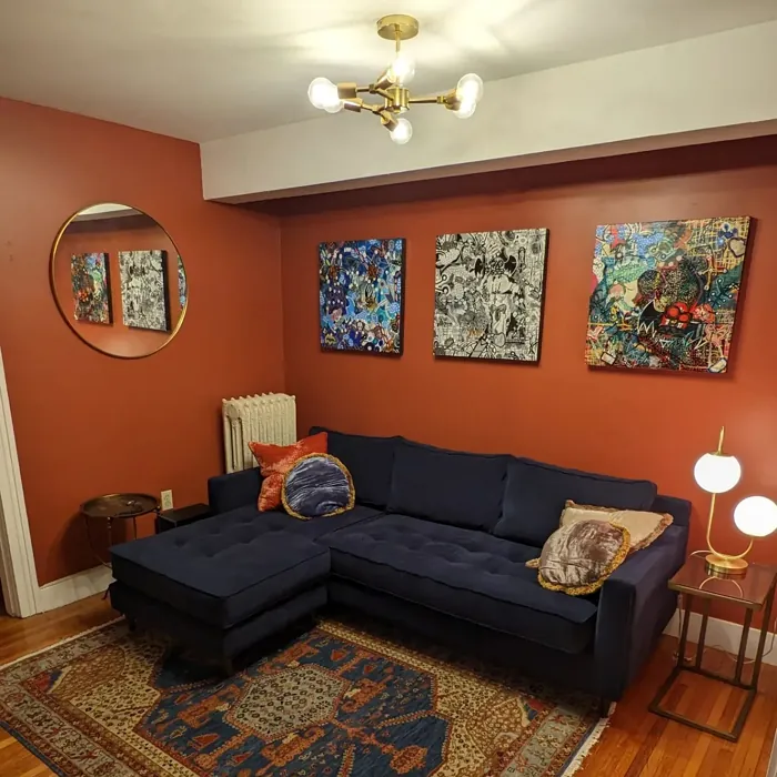 Farrow and Ball Picture Gallery Red living room 