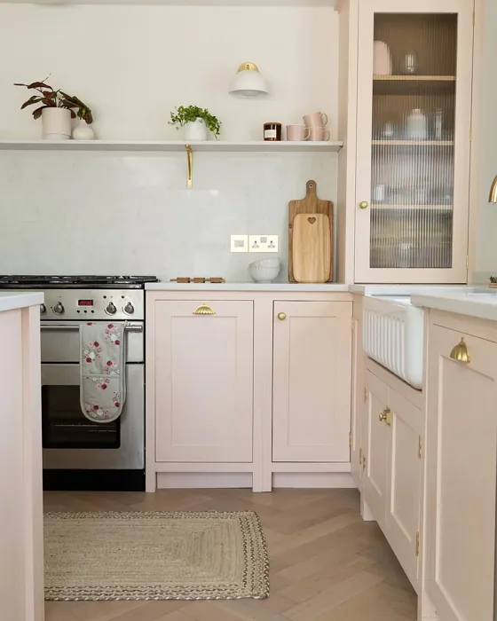 Farrow and Ball Pink Ground 202 kitchen cabinets