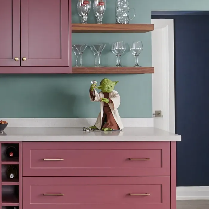 Farrow and Ball Preferenced Red kitchen cabinets color review