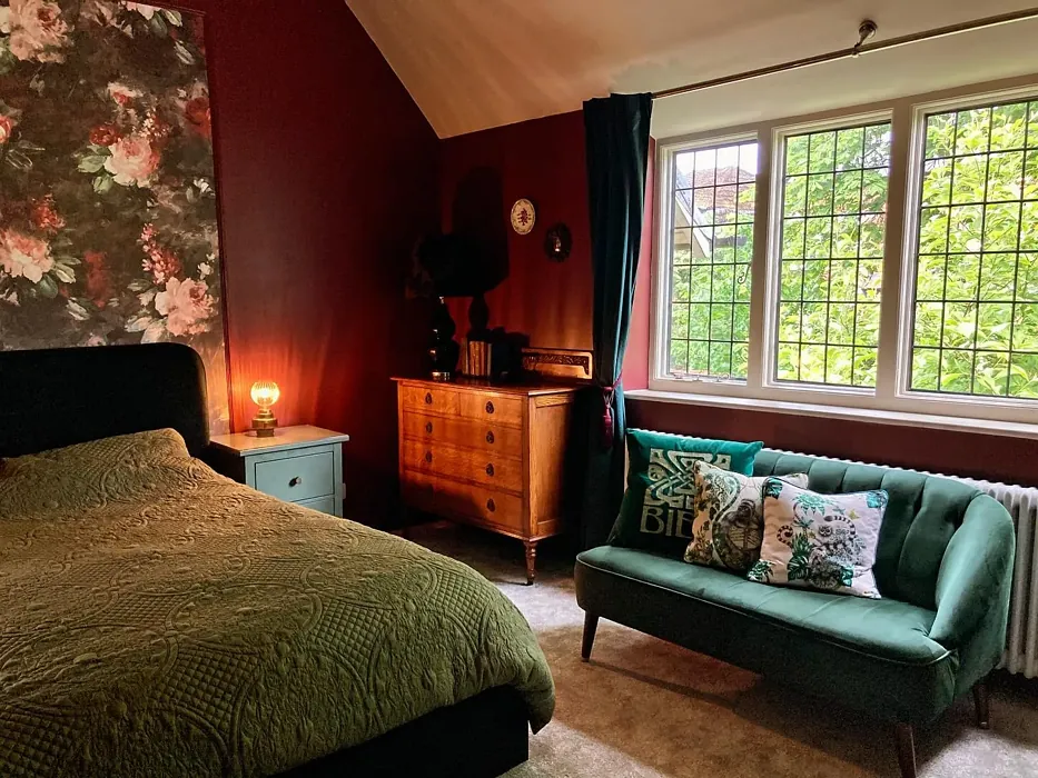 Farrow and Ball Preferenced Red bedroom 