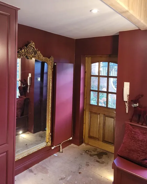 Dark red accent wall Farrow and Ball Preferenced Red