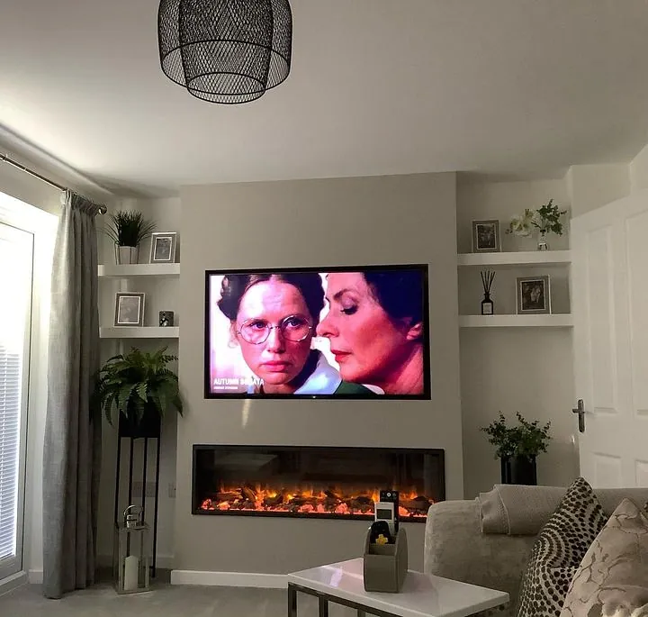 Living room with grey walls Farrow and Ball