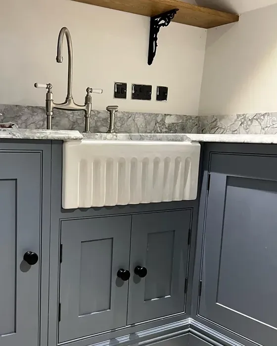 Farrow and Ball Selvedge 306 kitchen cabinets