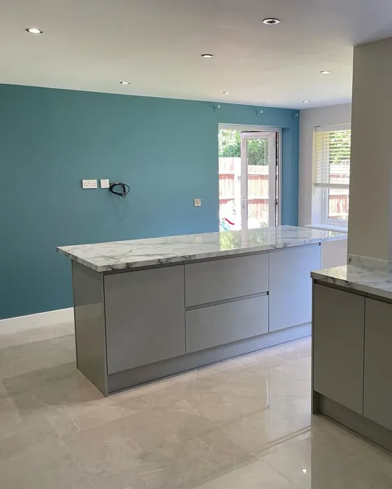 Farrow and Ball Stone Blue 86 kitchen