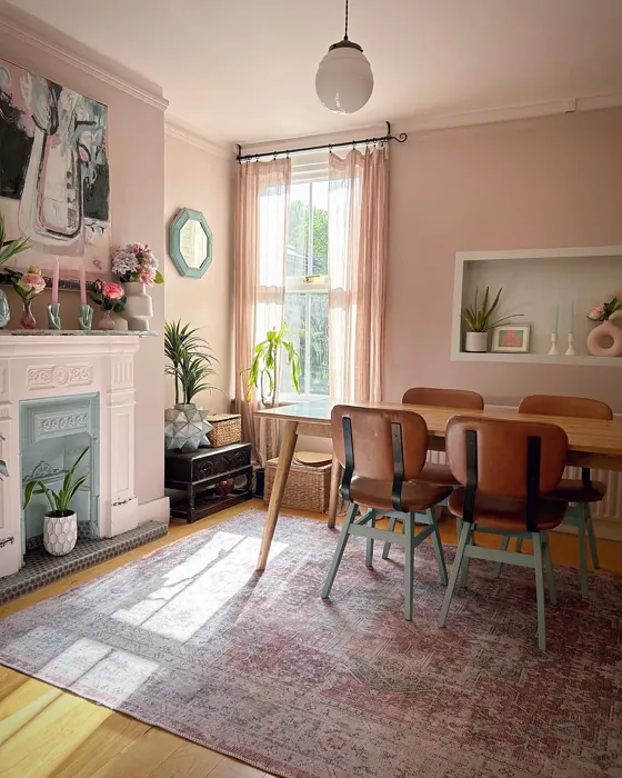 Farrow and Ball Tailor Tack pink dining room 