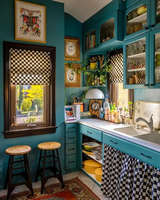 Farrow and Ball Vardo kitchen cabinets picture