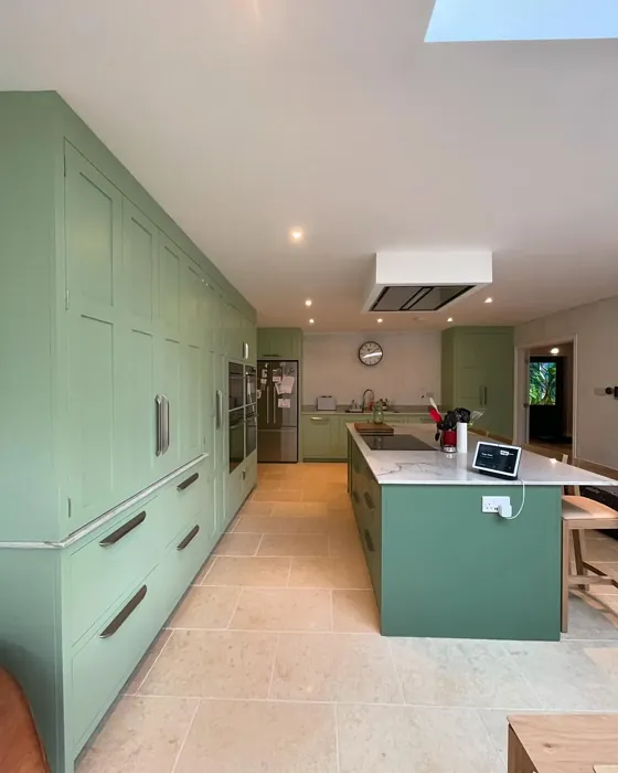 Farrow and Ball Whirlybird kitchen cabinets 