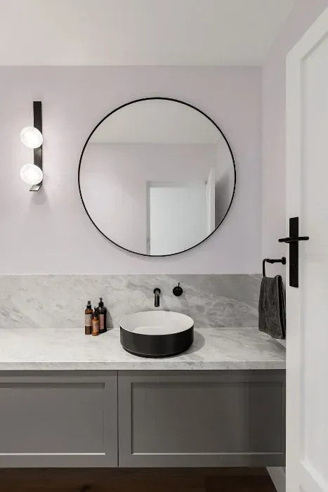 Sherwin Williams Feathery Lilac minimalist bathroom