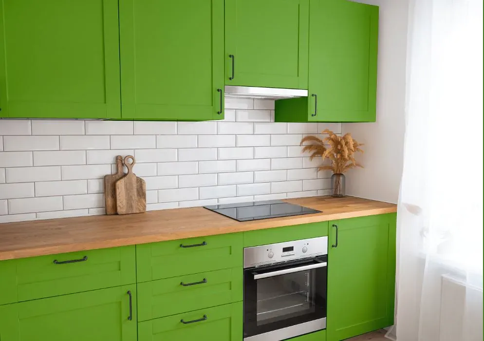 Sherwin Williams Festival Green kitchen cabinets