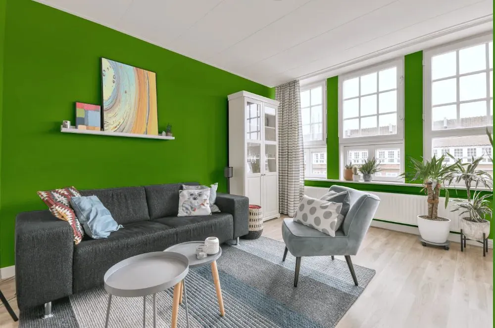 Sherwin Williams Festival Green living room walls