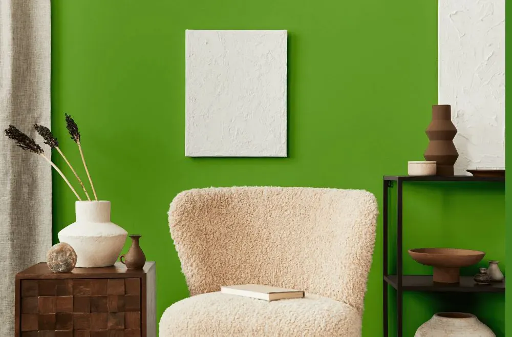 Sherwin Williams Festival Green living room interior